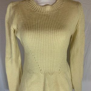 POL large knit sweater with ruffle bottom hem